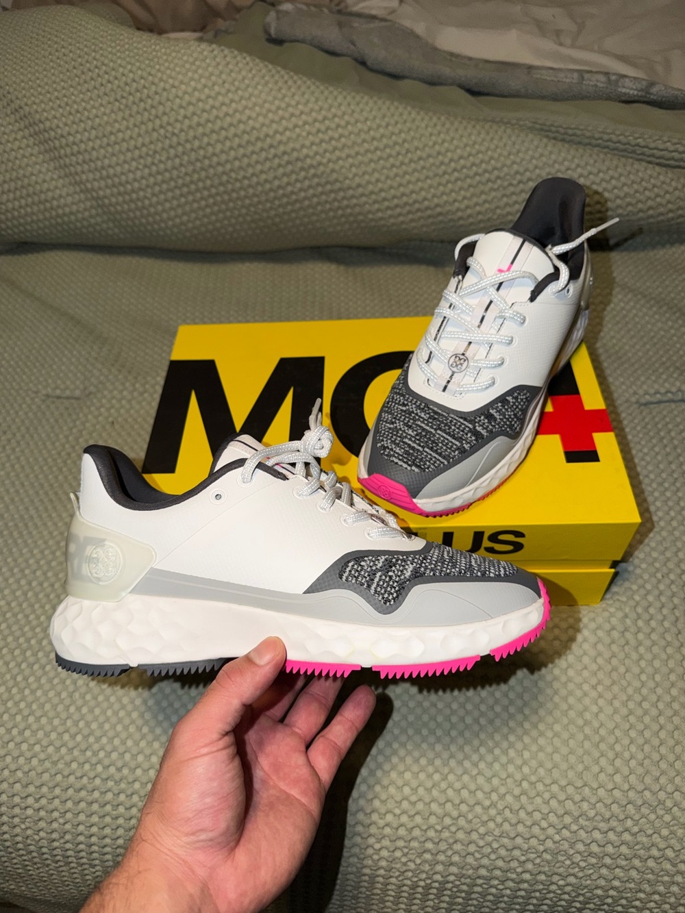 NEW G/FORE Men’s Perforated MG4+ Golf Shoes - Snow/Nimbus Size 7